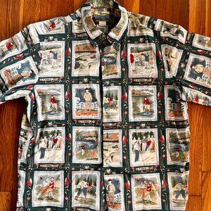 Reyn Spooner Legends of Golf Hawaiian Shirt Size Large